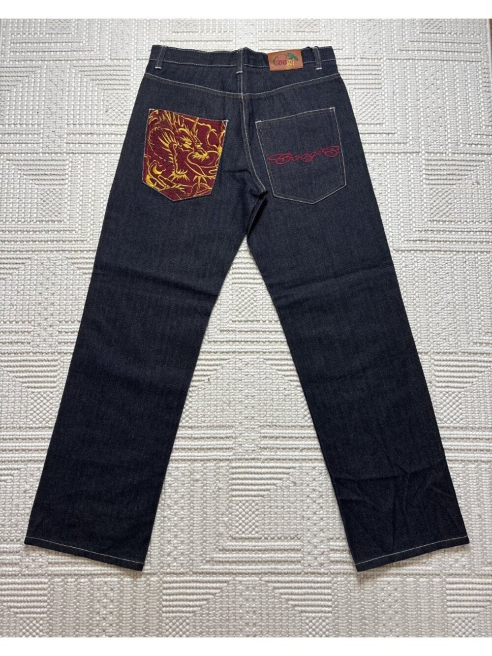 Vintage COOGI Raw selvage denim jeans / Baggy raw y2k